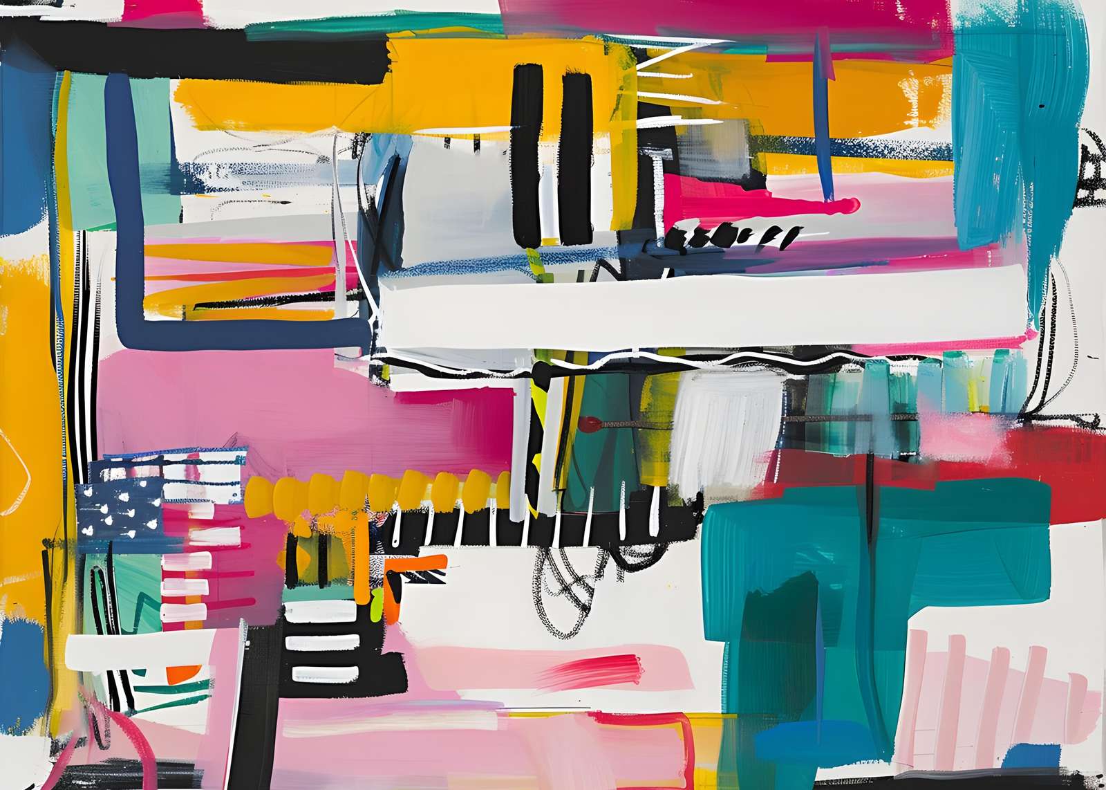 Vibrant Abstract Expressionism Wall Art Wall Art