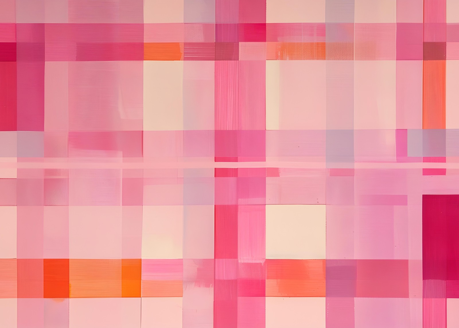 Abstract Pink Geometric Grid Wall Art