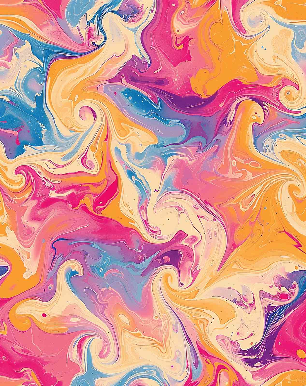 Vibrant Marbled Swirls Wall Art