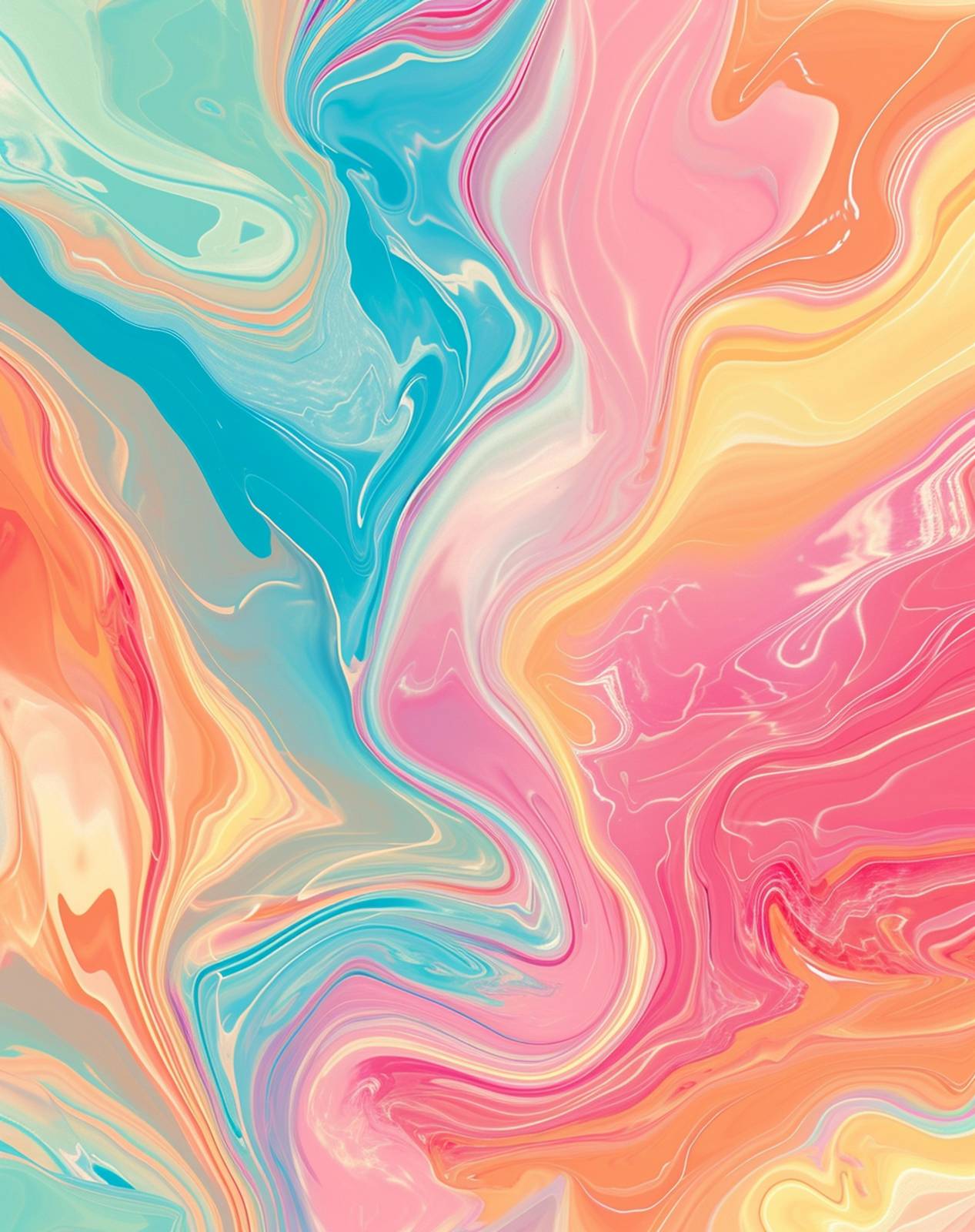 Vibrant Marble Swirl Abstract Art Wall Art