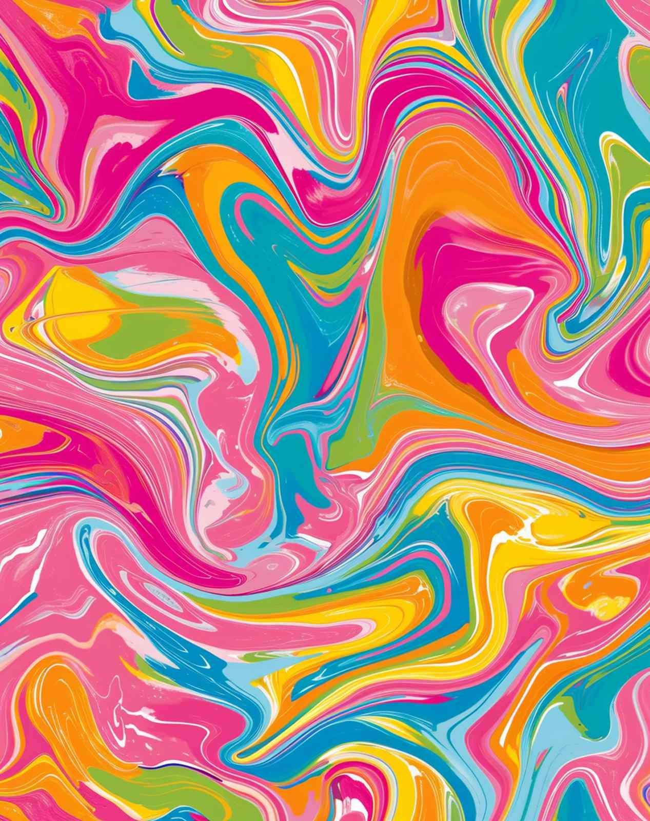 Vibrant Swirl Abstract Pop Art Wall Art