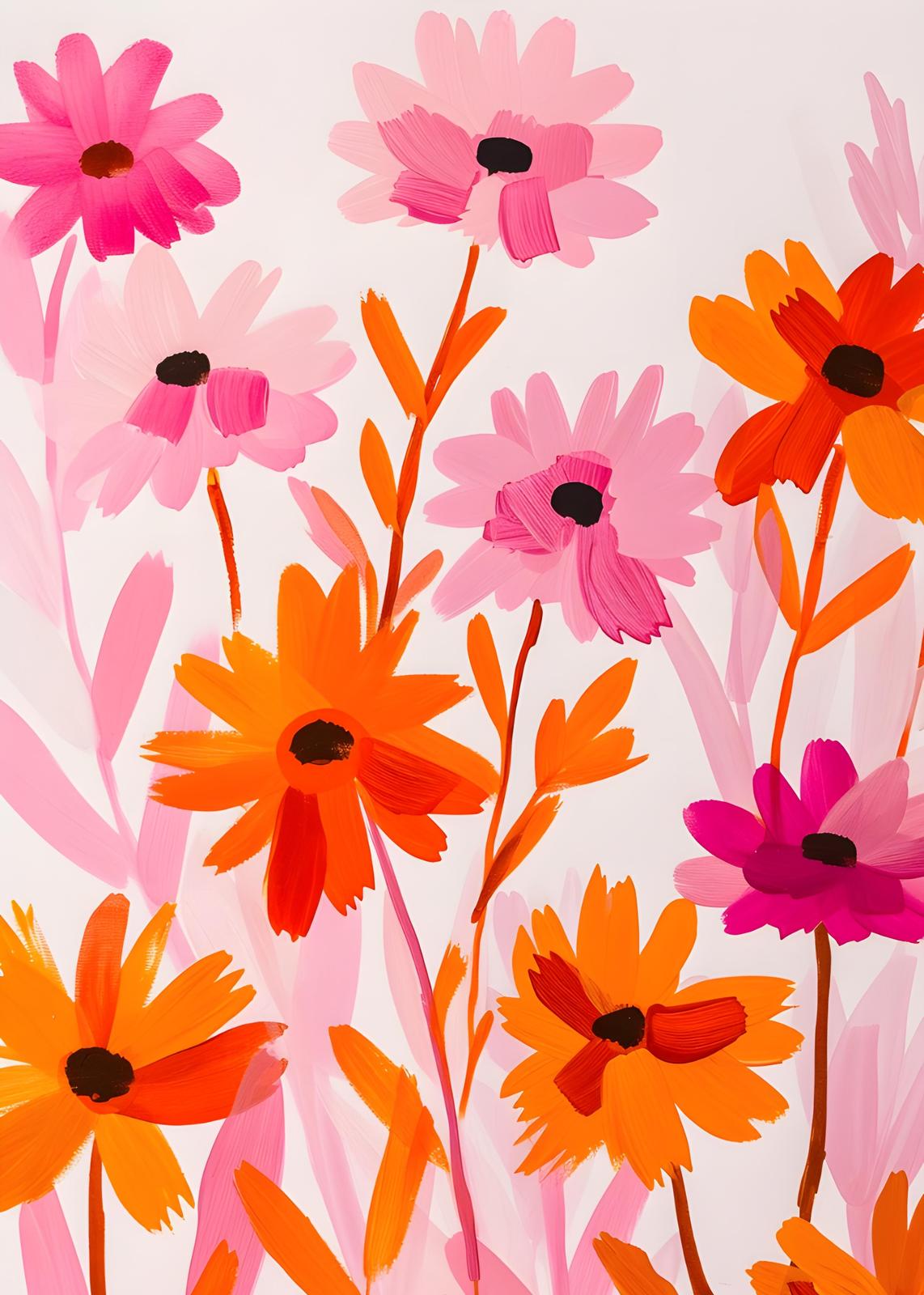 Vibrant Floral Burst Wall Art