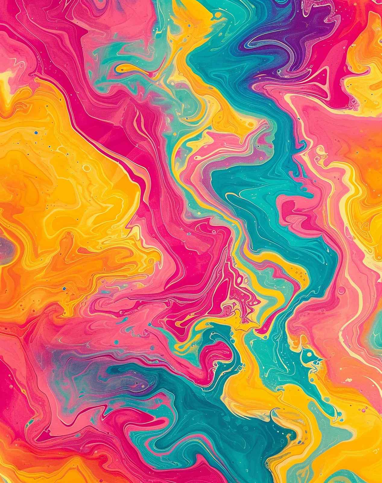 Vibrant Fluid Art Abstract Wall Art