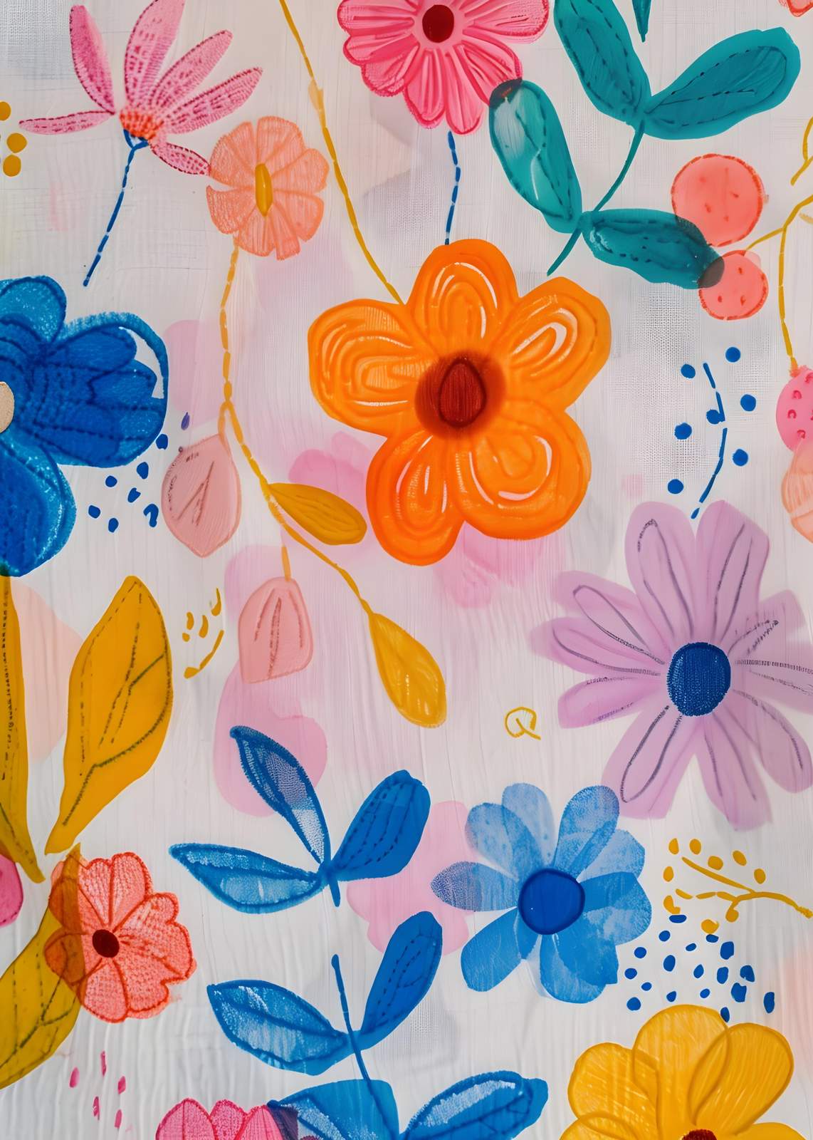 Vibrant Floral Burst Wall Art