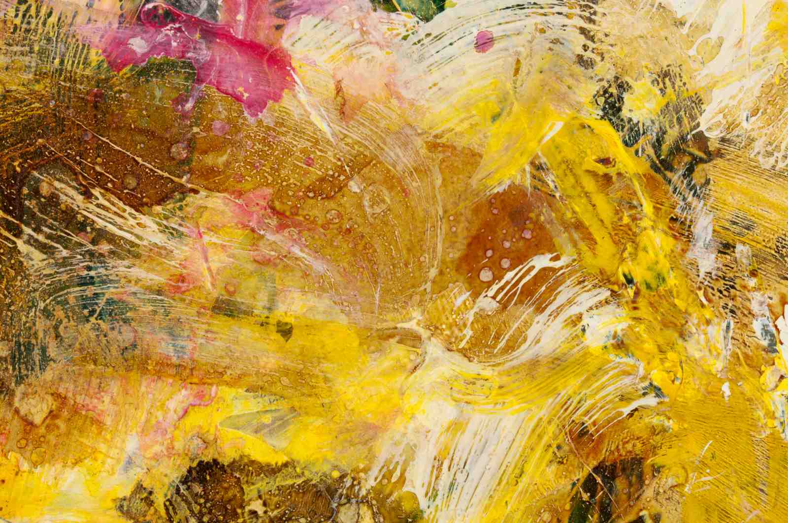 Vibrant Abstract Yellow & Pink Wall Art