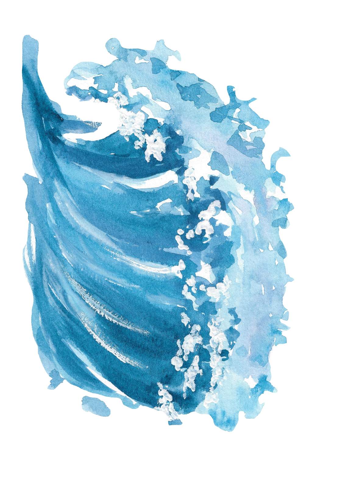 Majestic Ocean Wave Watercolor Wall Art