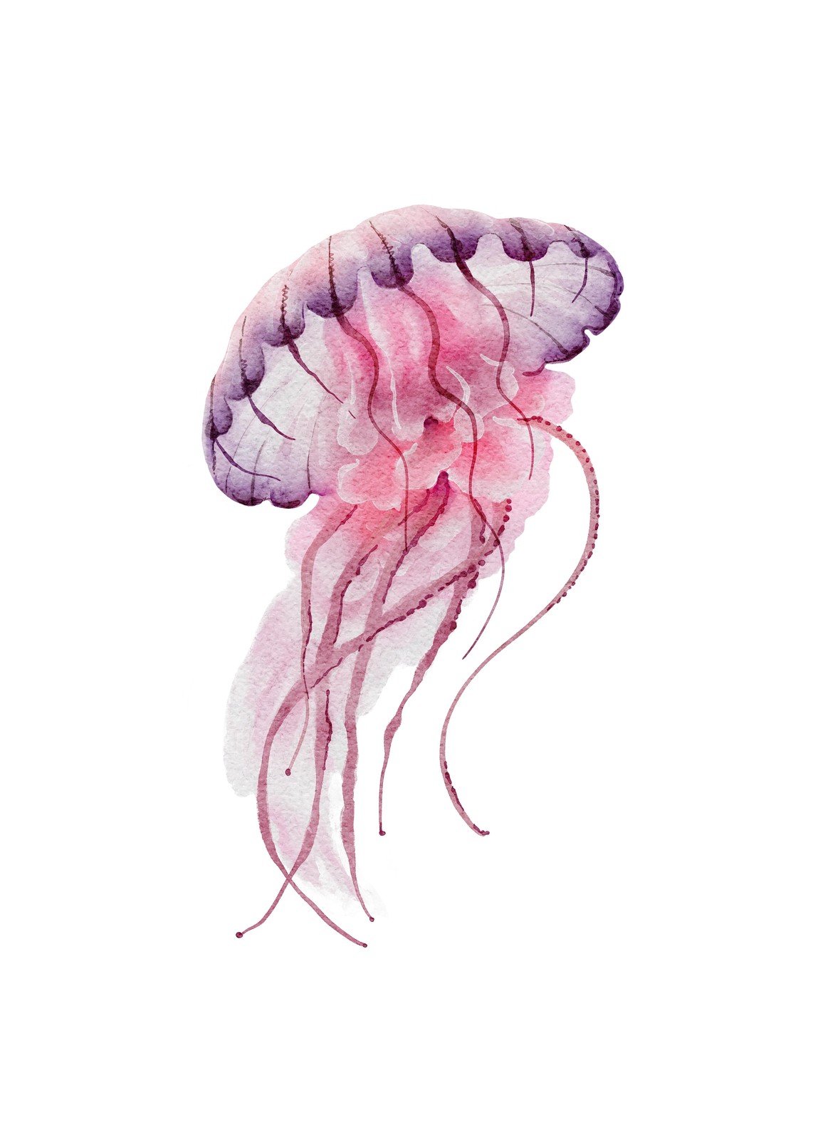 Ethereal Watercolor Jellyfish Wall Art