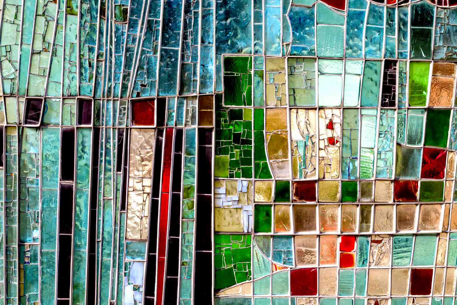 Vibrant Stained Glass Mosaic Wall Art