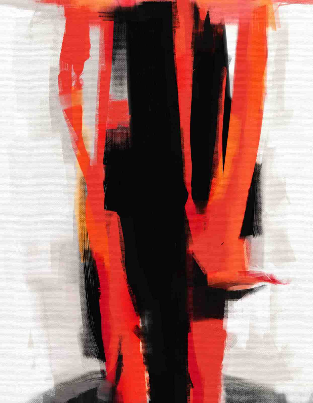 Vibrant Abstract Red & Black Wall Art