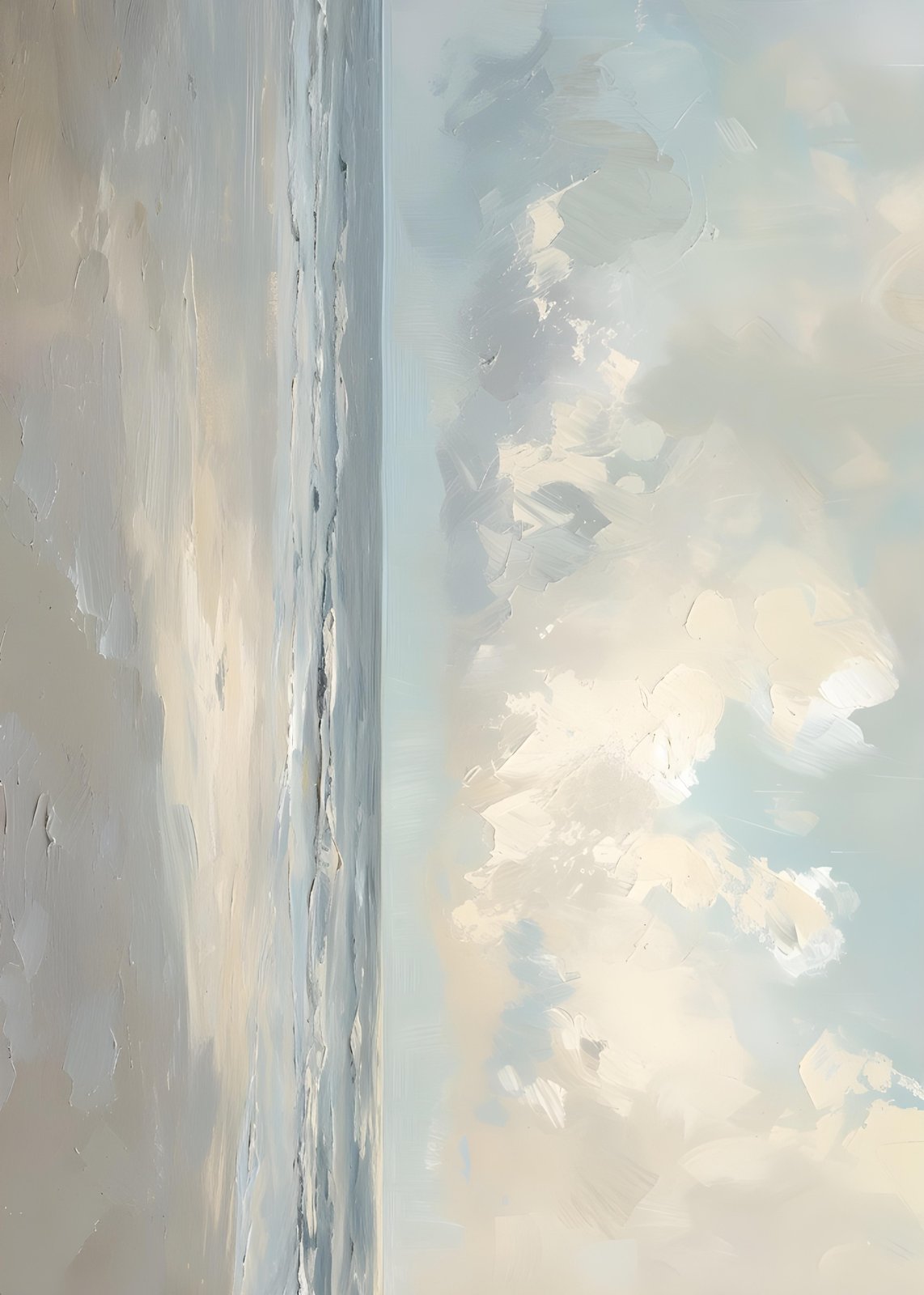 Serene Coastal Sky & Sea Abstract Wall Art