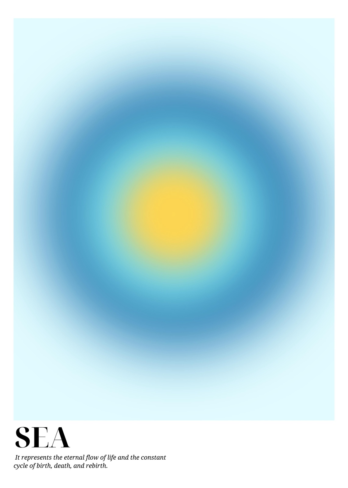Aura Gradient Sea Wall Art - Serene Beach Art