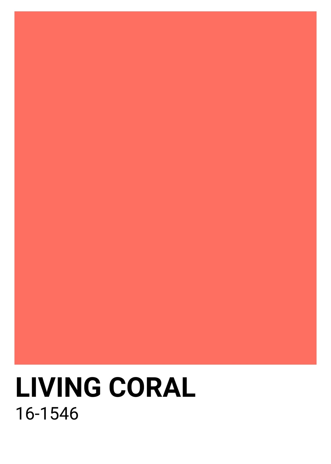 Living Coral Pantone Color Block Wall Art
