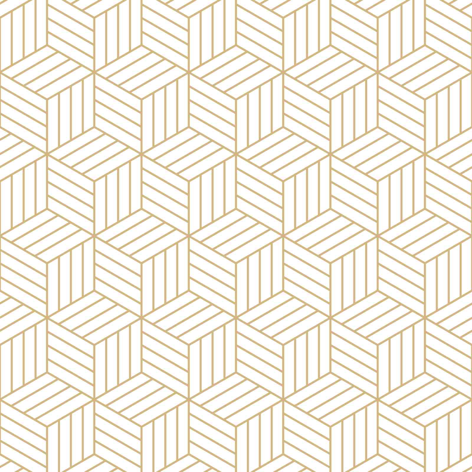 Geometric Gold Cube Pattern Wall Art