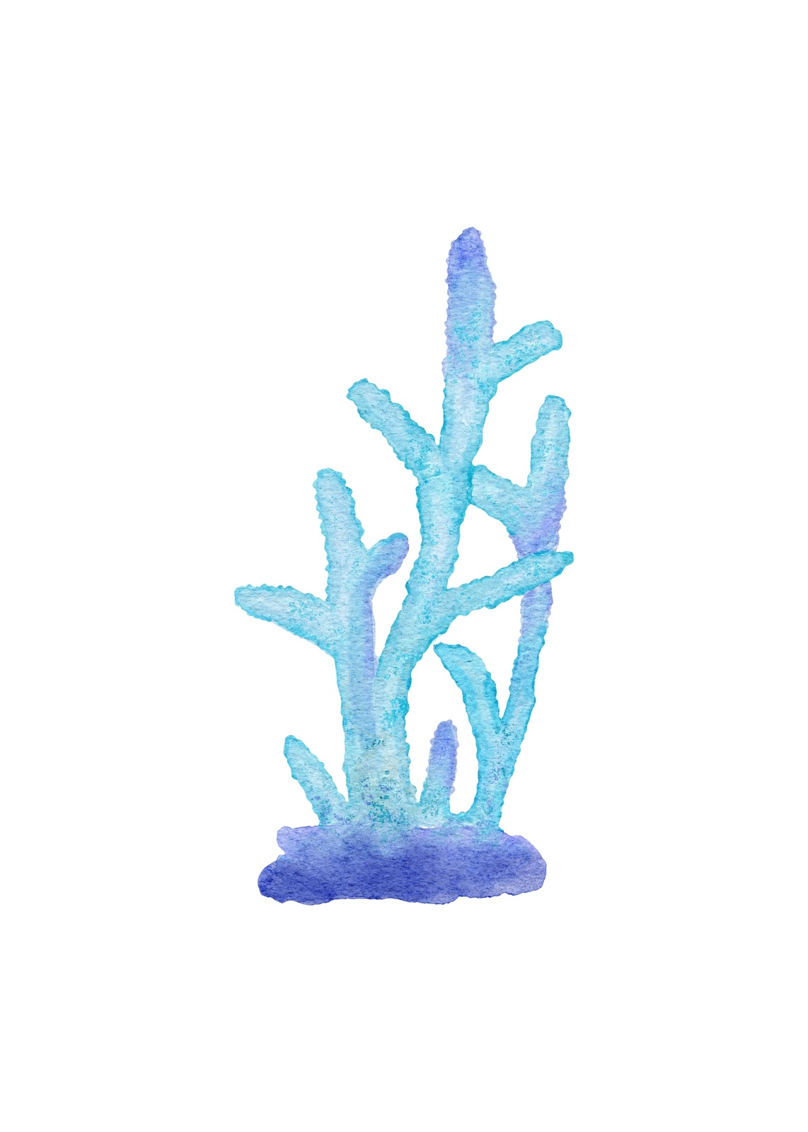 Blue Coral Watercolor Wall Art Wall Art