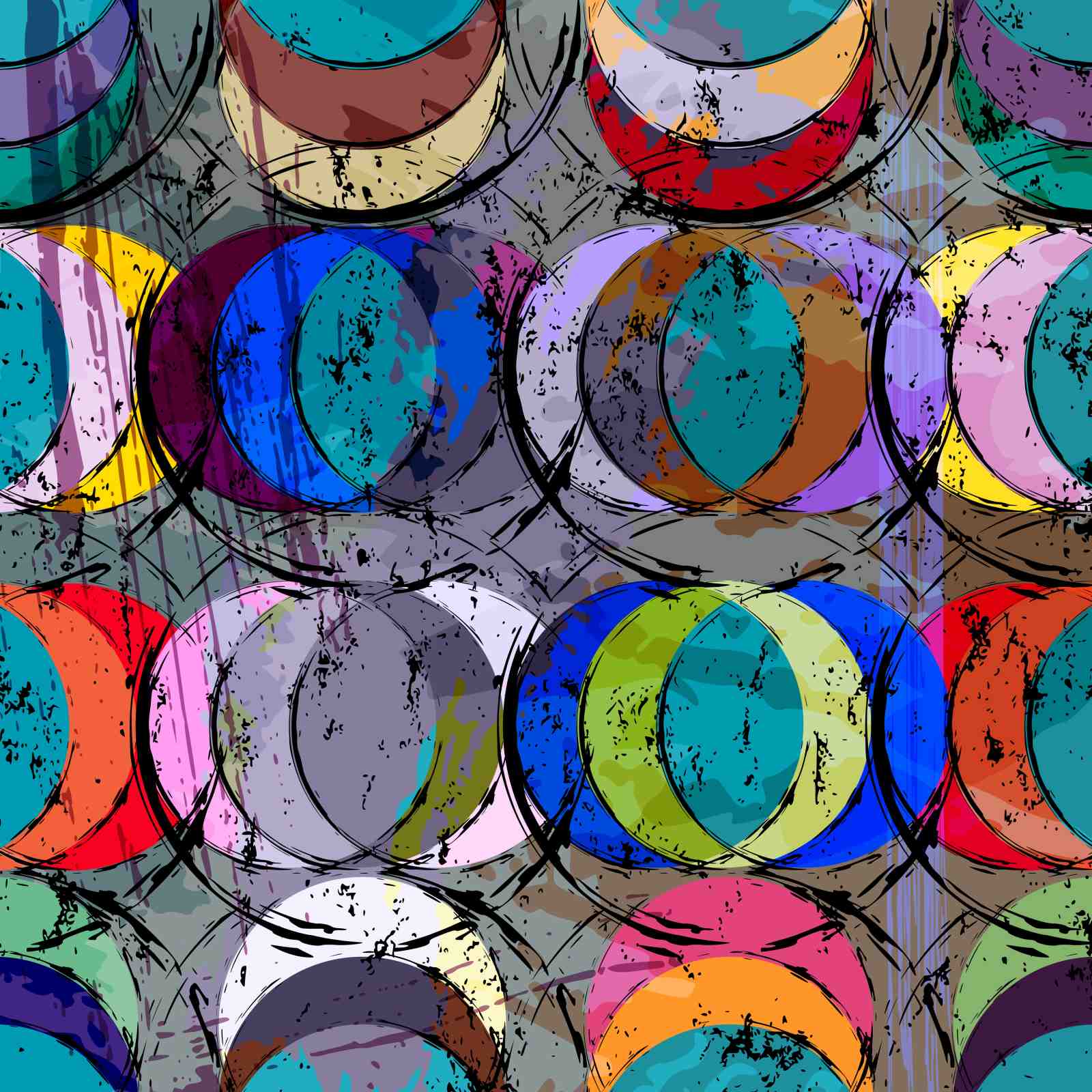 Abstract Circles Modern Art Wall Art