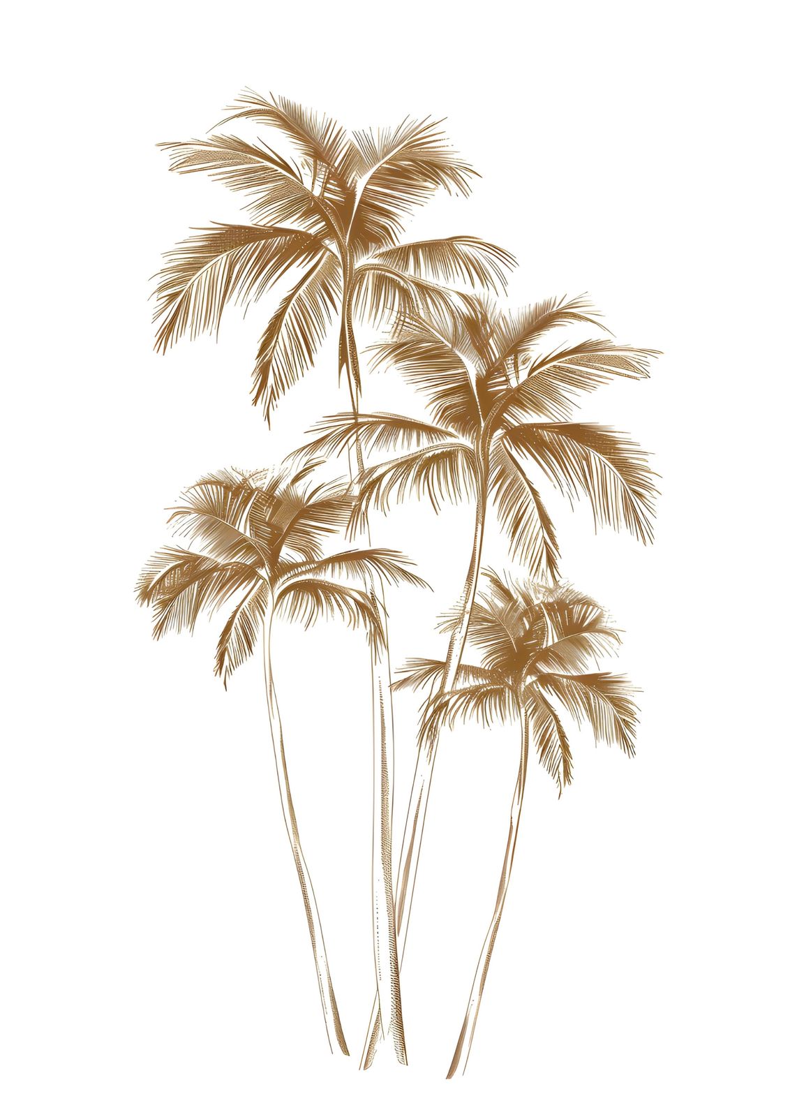 Elegant Gold Palm Trees Wall Art