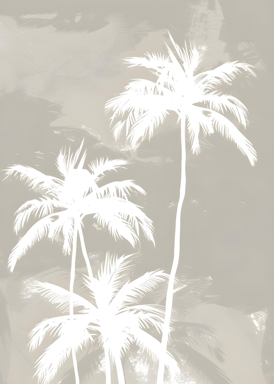 Neutral Palm Tree Silhouette Wall Art