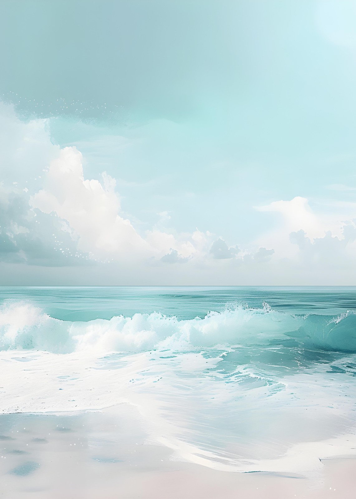 Serene Ocean Wave Coastal Art Wall Art
