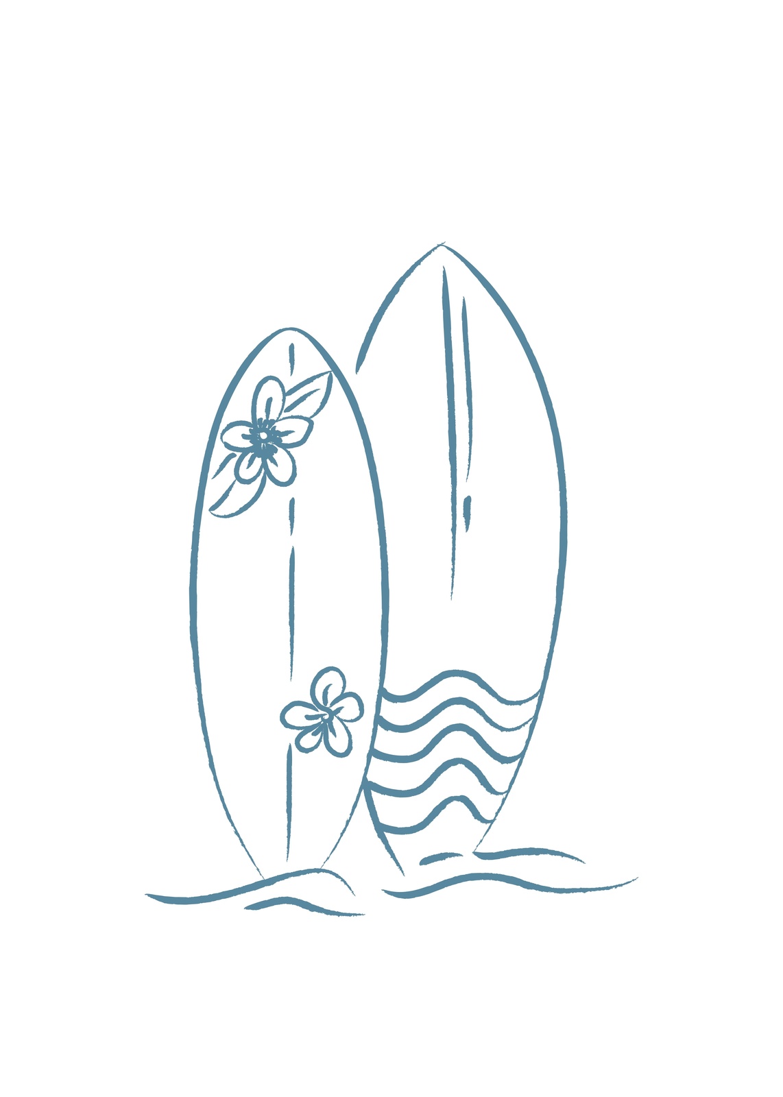 Coastal Surfboard Duo Wall Art