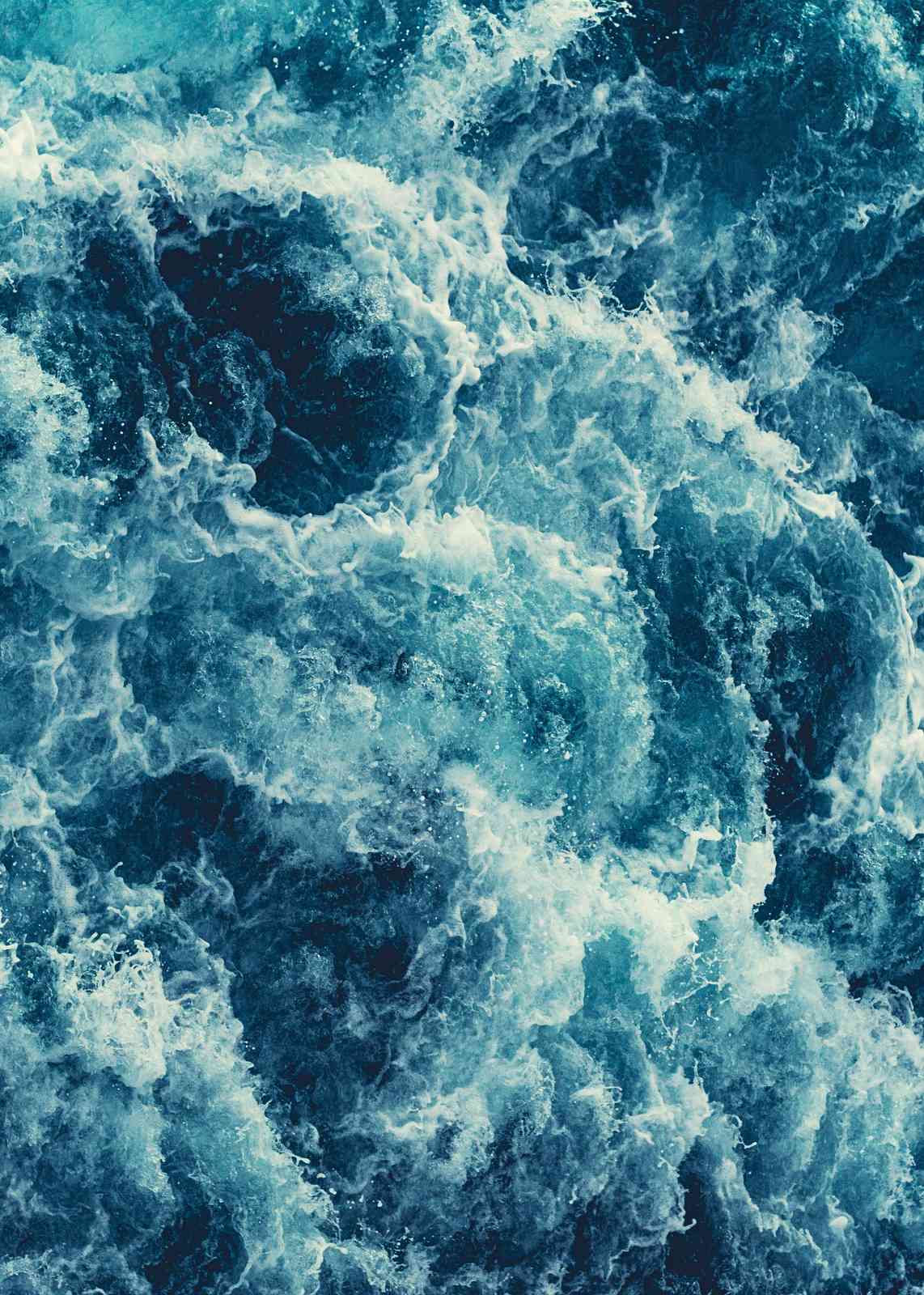 Dynamic Ocean Waves Turquoise & Navy Wall Art