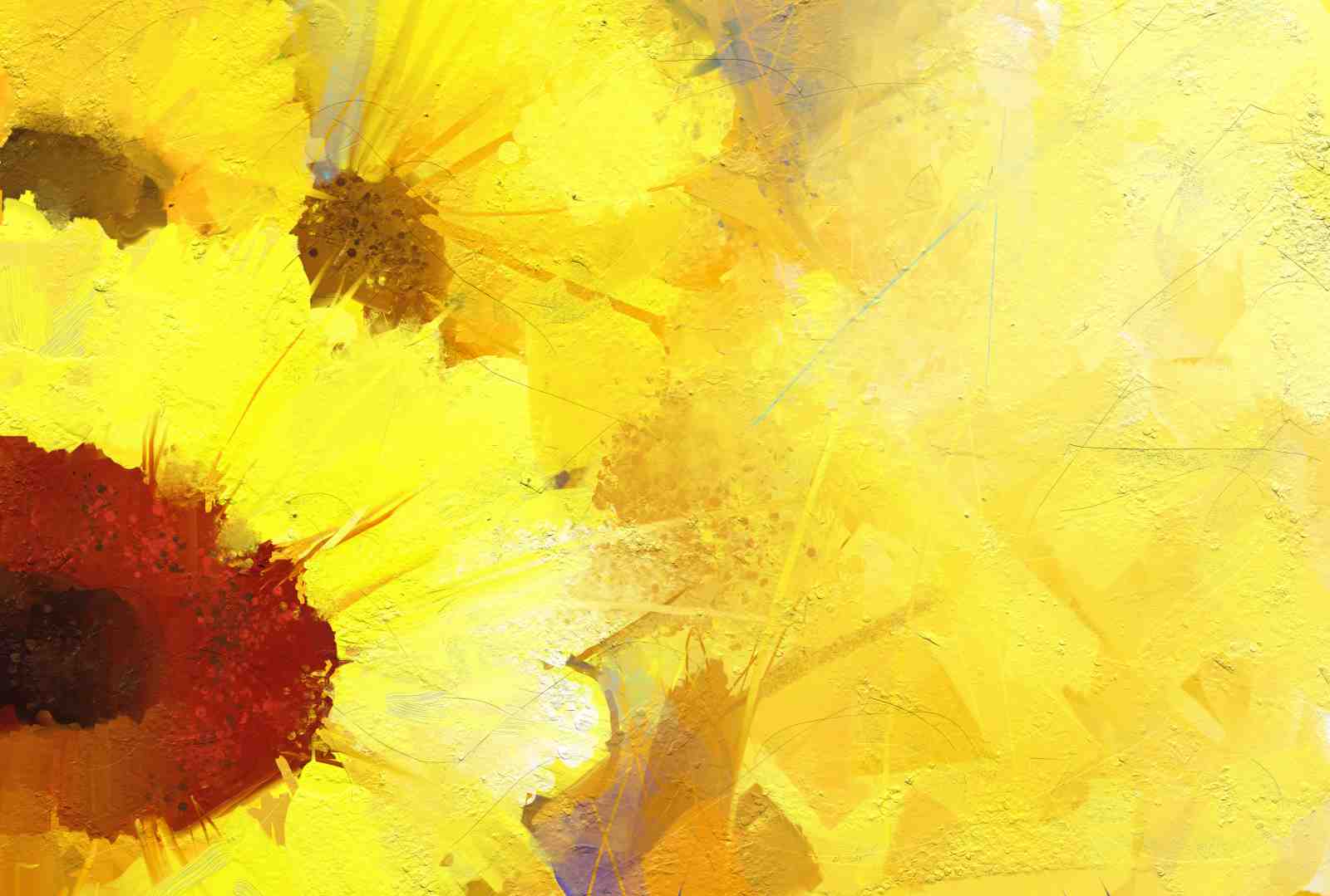 Vibrant Sunflower Abstract Art Wall Art