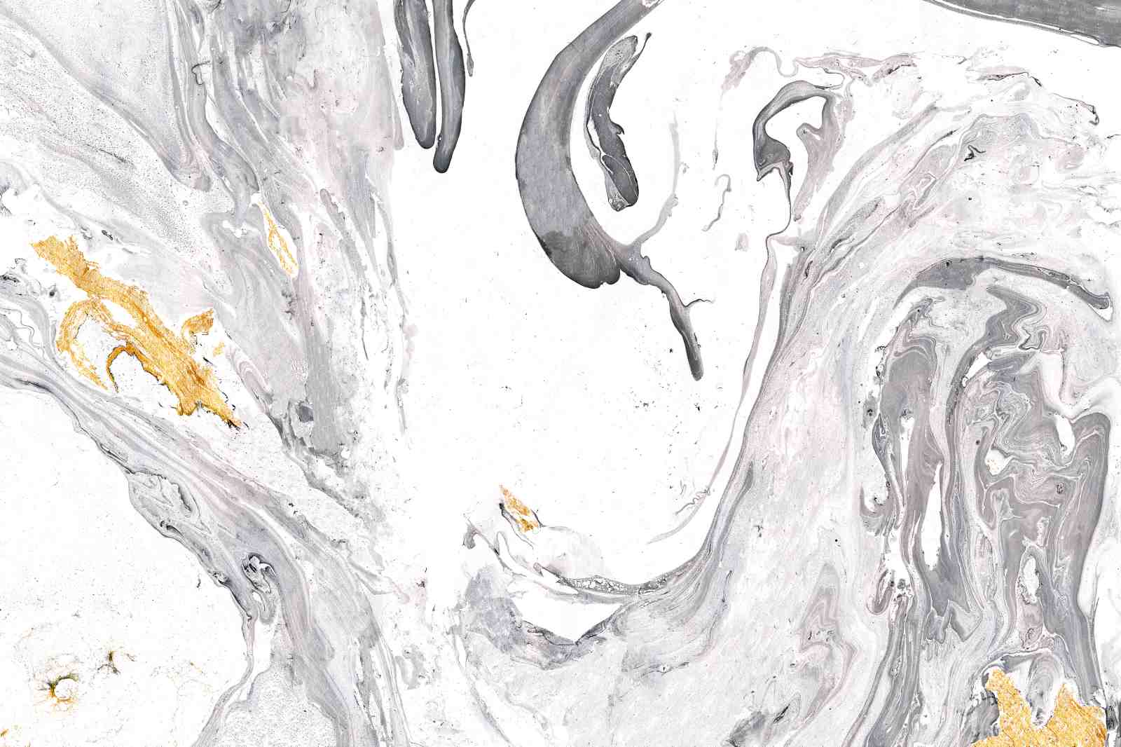 Elegant Gold & Grey Marbling Wall Art