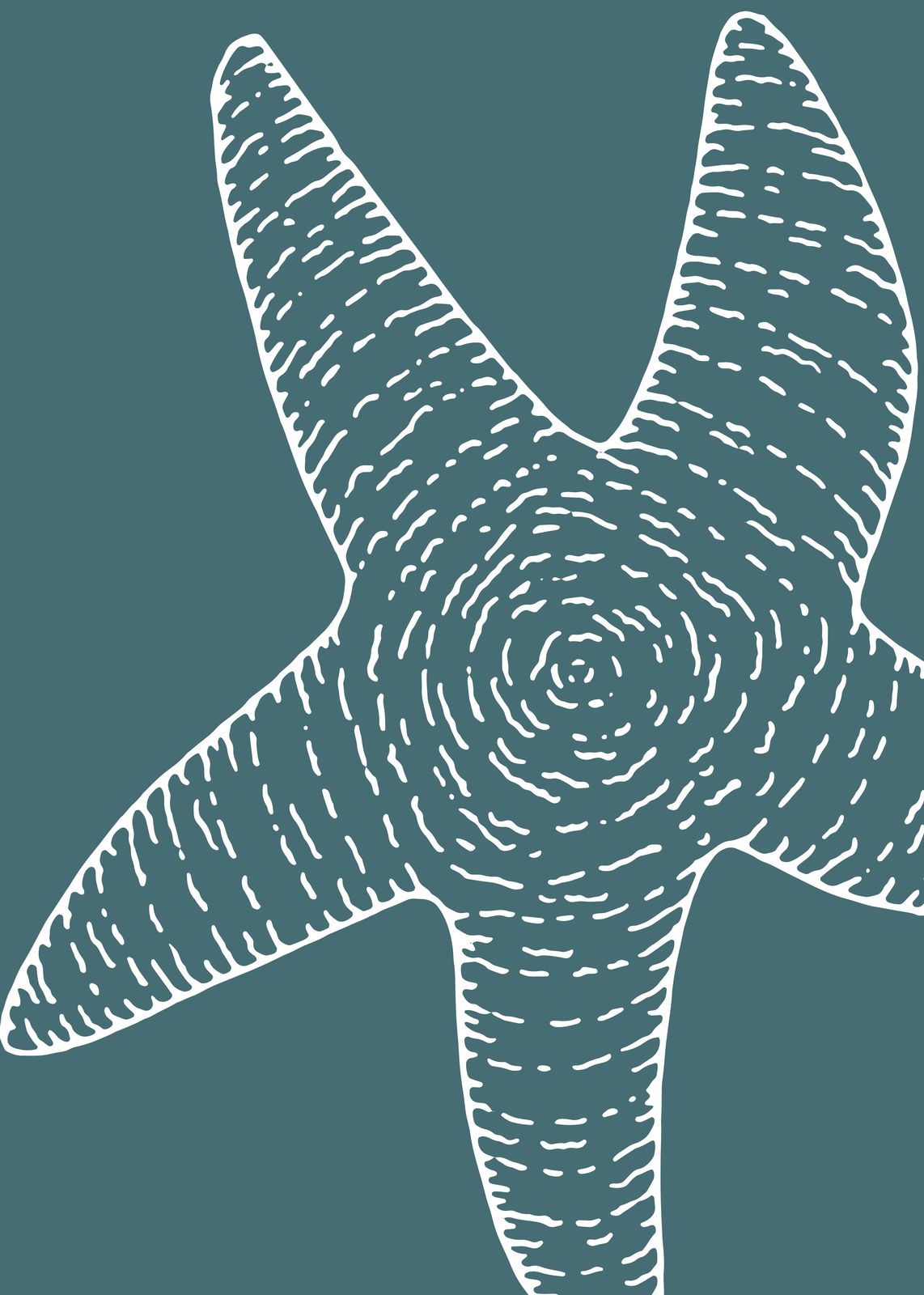 Coastal Starfish Outline Wall Art