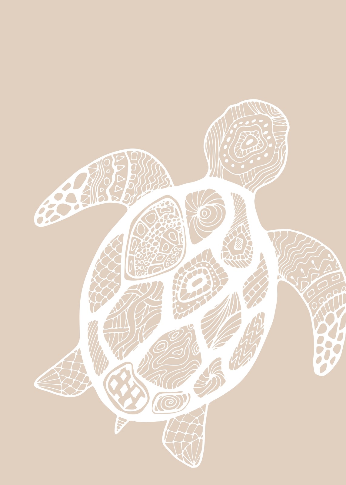 Boho Sea Turtle Zen Doodle Wall Art