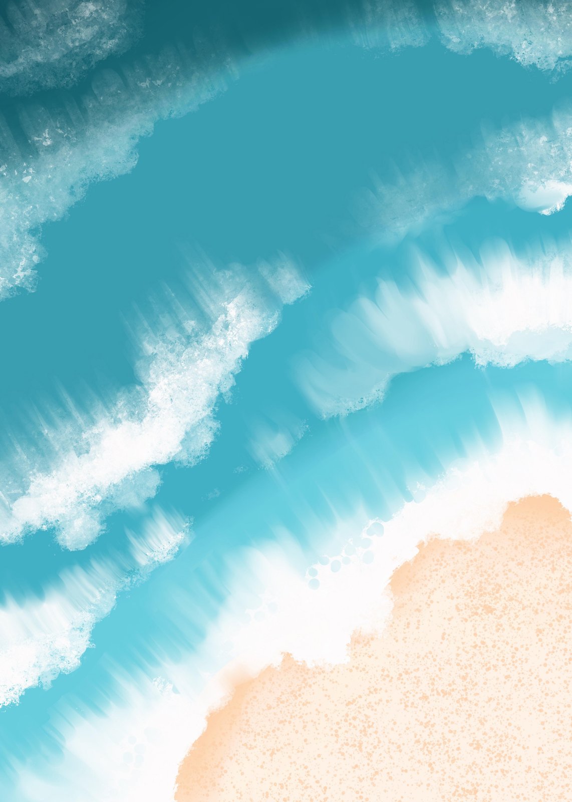 Serene Ocean Wave Beach Art Wall Art