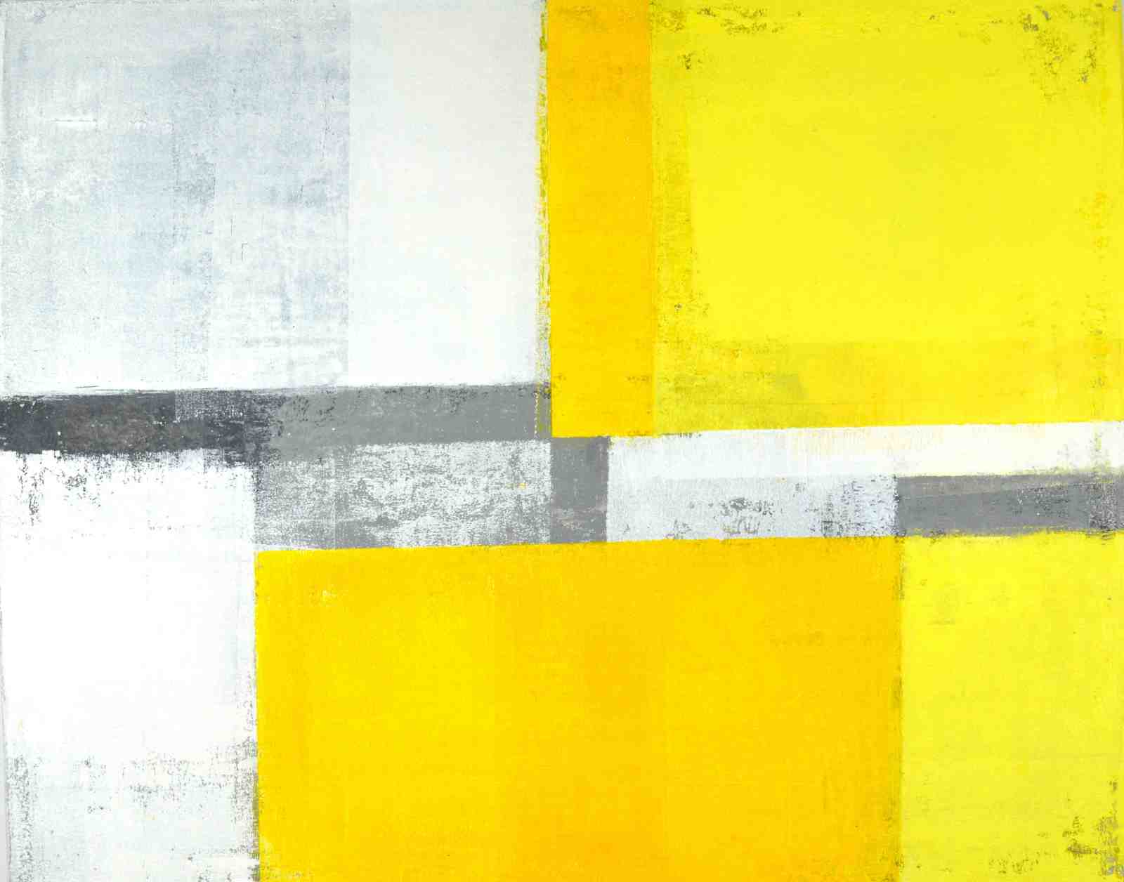 Modern Yellow Geometric Abstract Wall Art