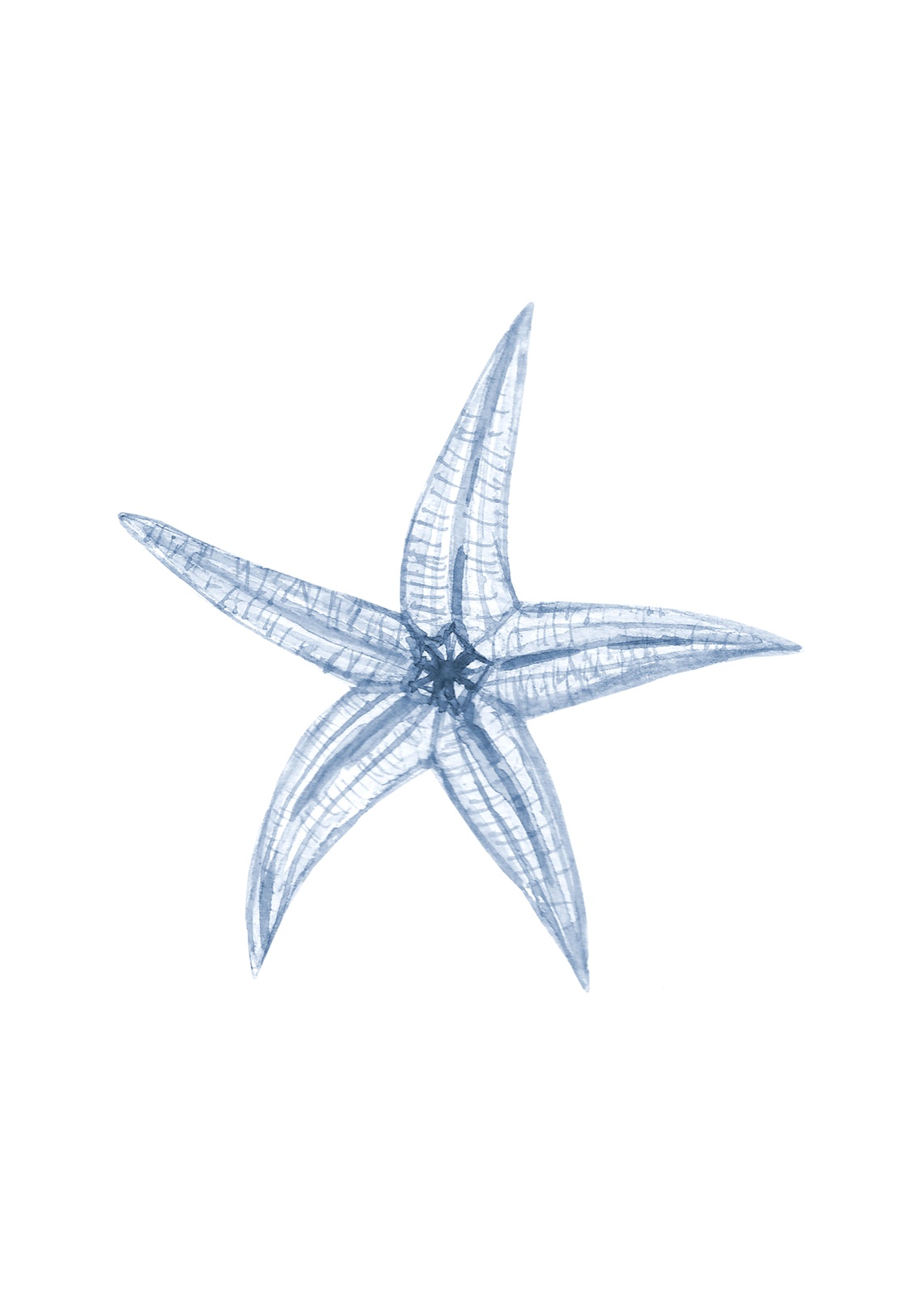 Serene Blue Starfish Watercolor Wall Art