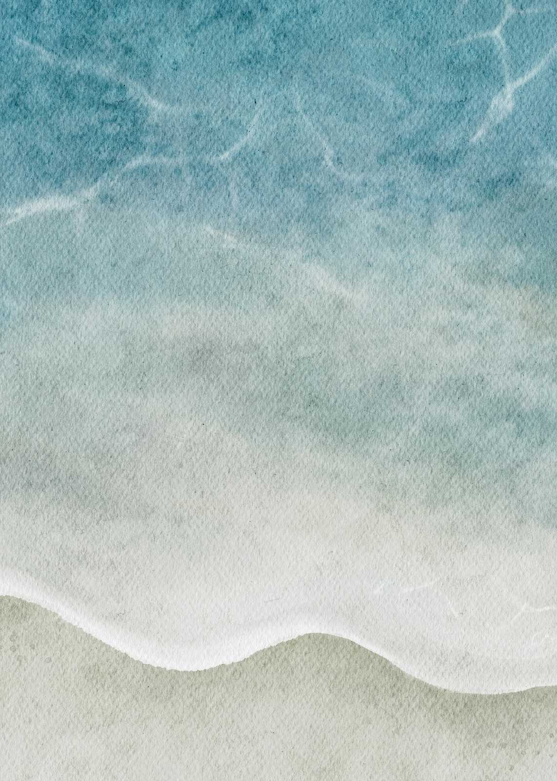 Serene Ocean Waves Watercolor Wall Art