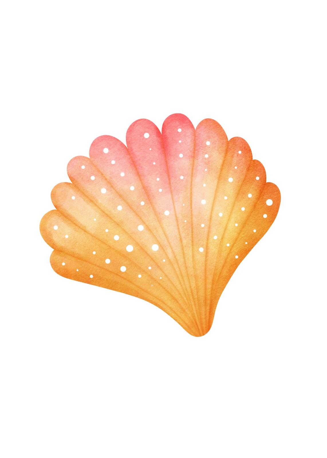 Golden Seashell Watercolor Wall Art
