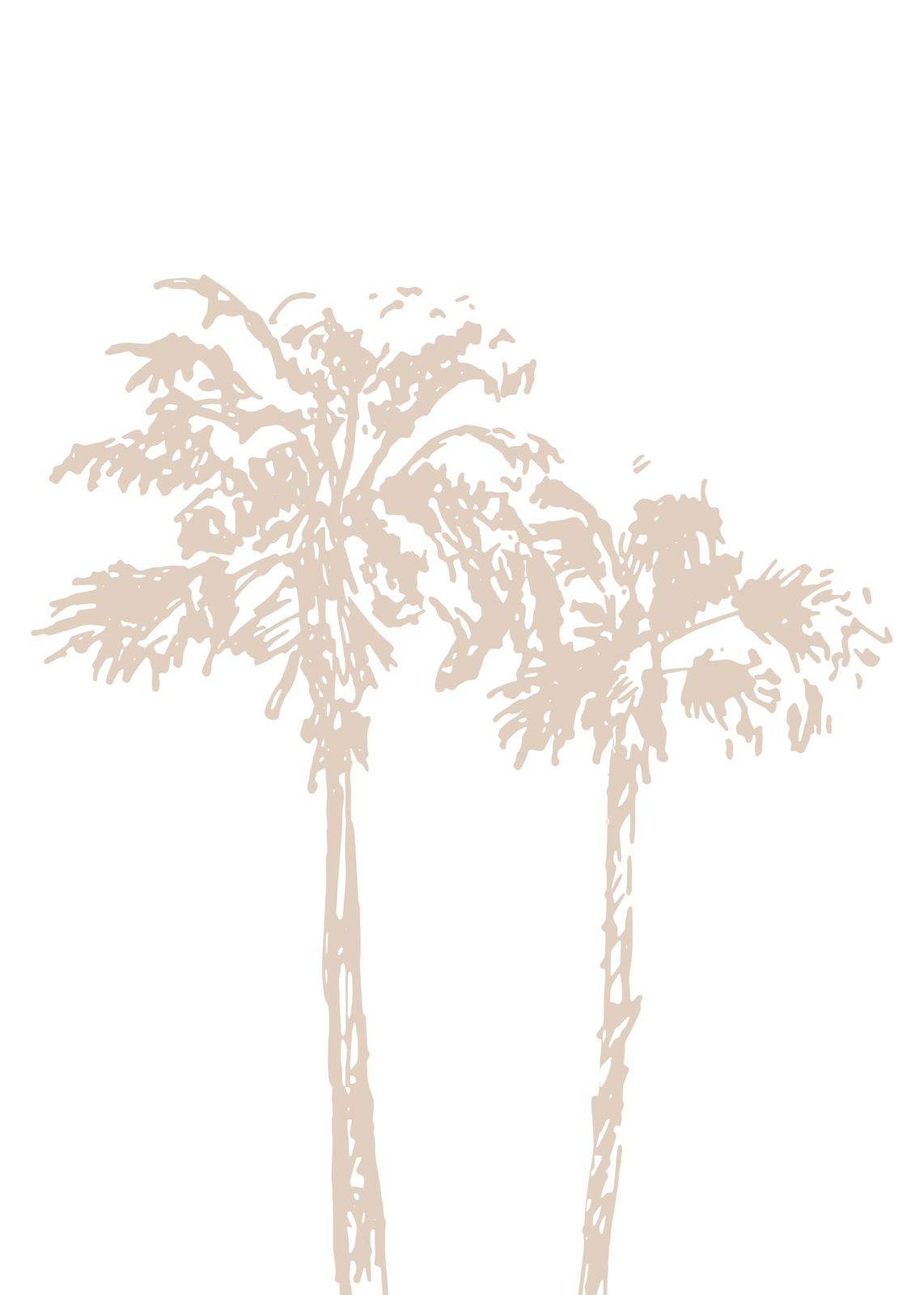 Minimalist Palm Tree Duo Wall Art - Coastal Decor