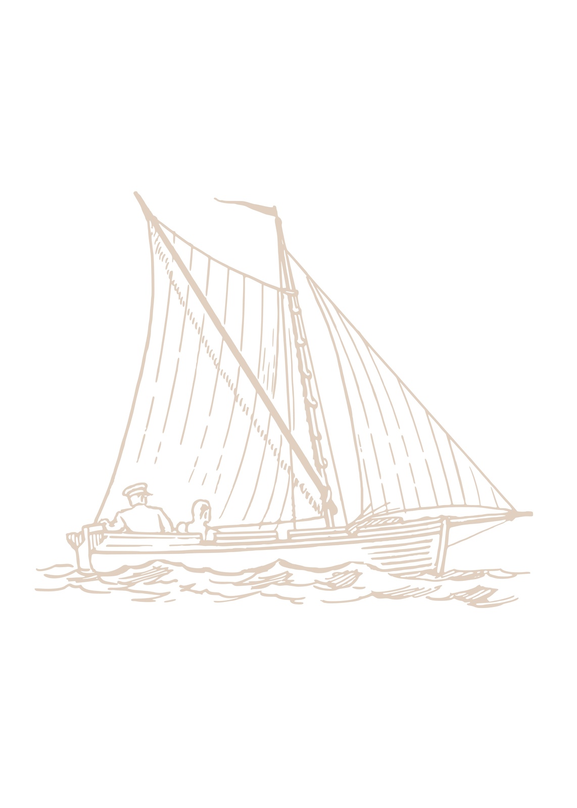 Vintage Sailboat Sketch Wall Art