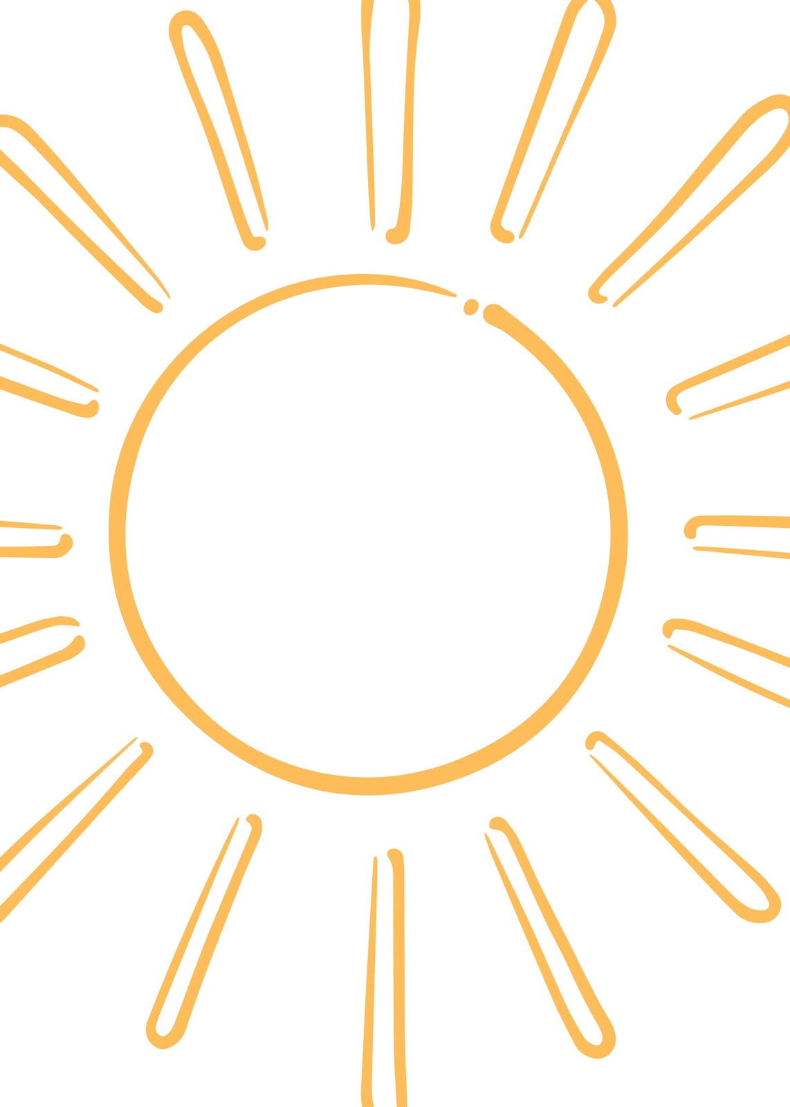 Sunny Vibes Hand-Drawn Sun Wall Art
