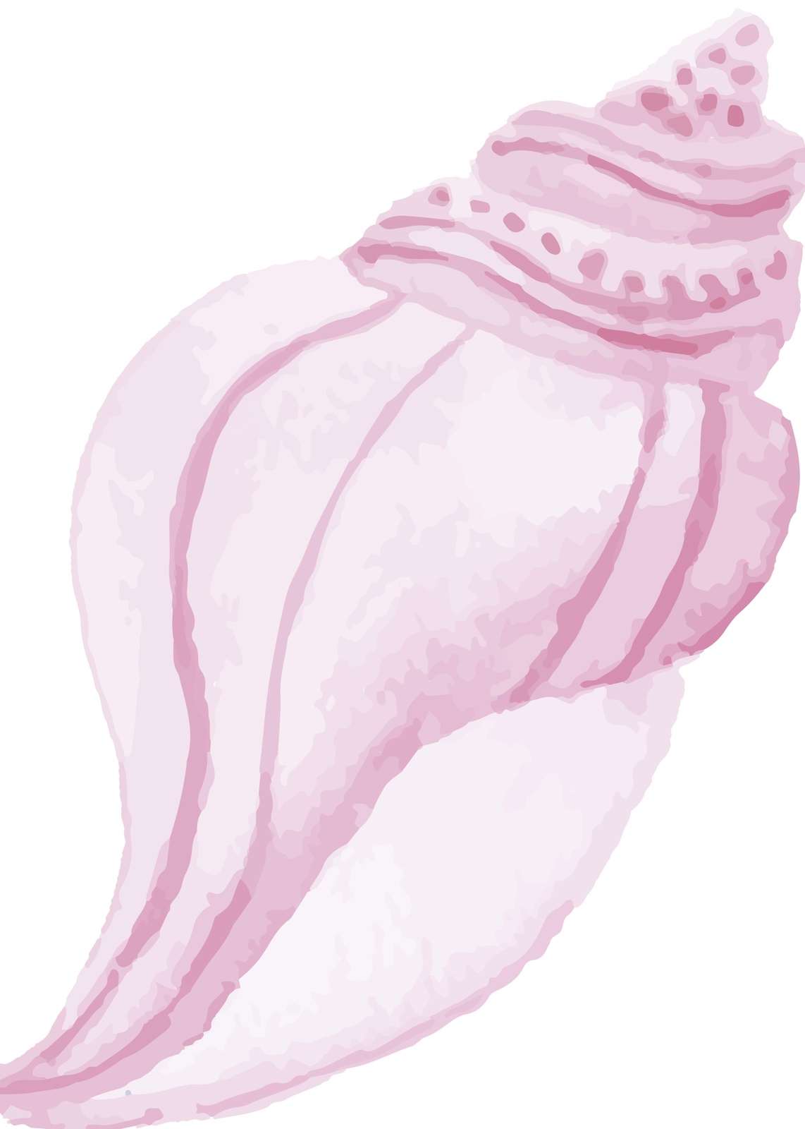 Serene Pink Seashell Watercolor Wall Art