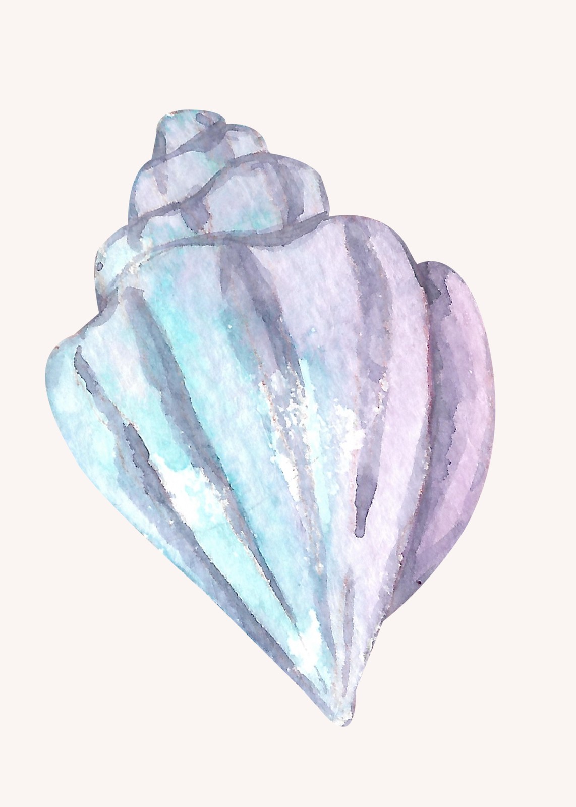 Coastal Serenity Seashell Watercolor Wall Art