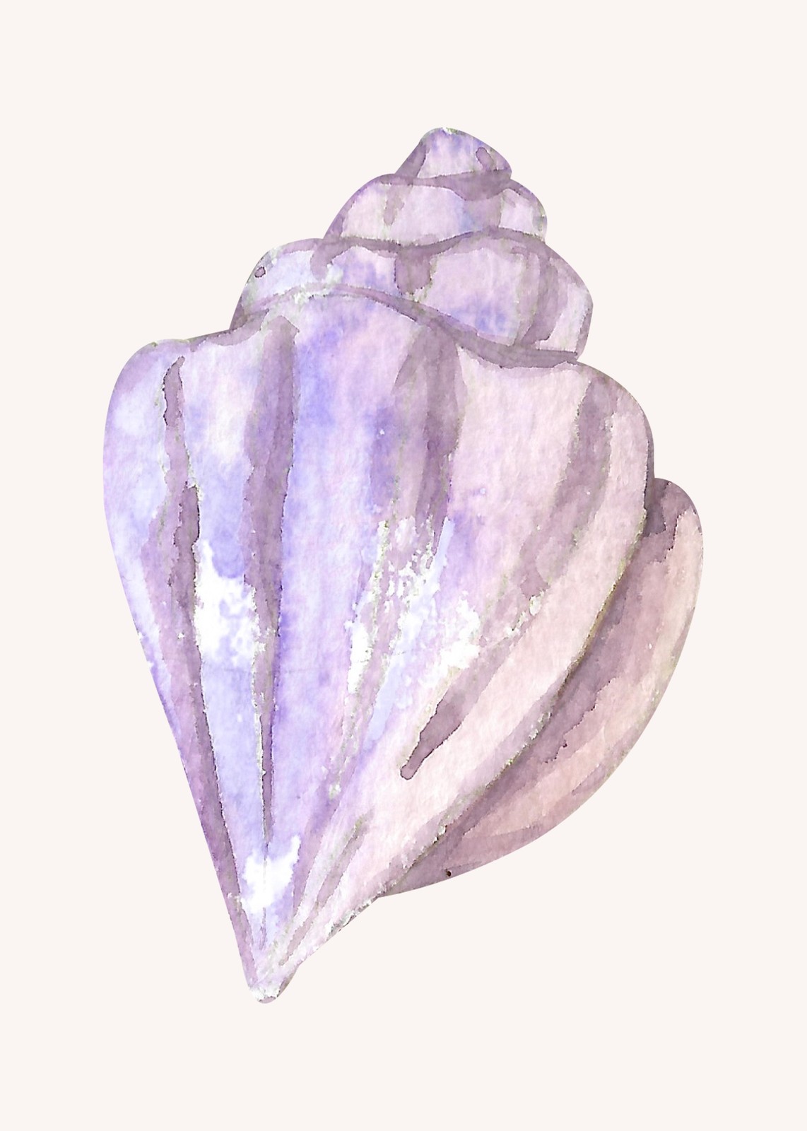 Serene Lavender Seashell Watercolor Wall Art