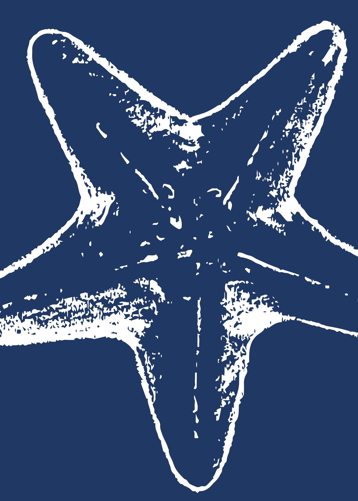 Minimalist Starfish Blue Wall Art