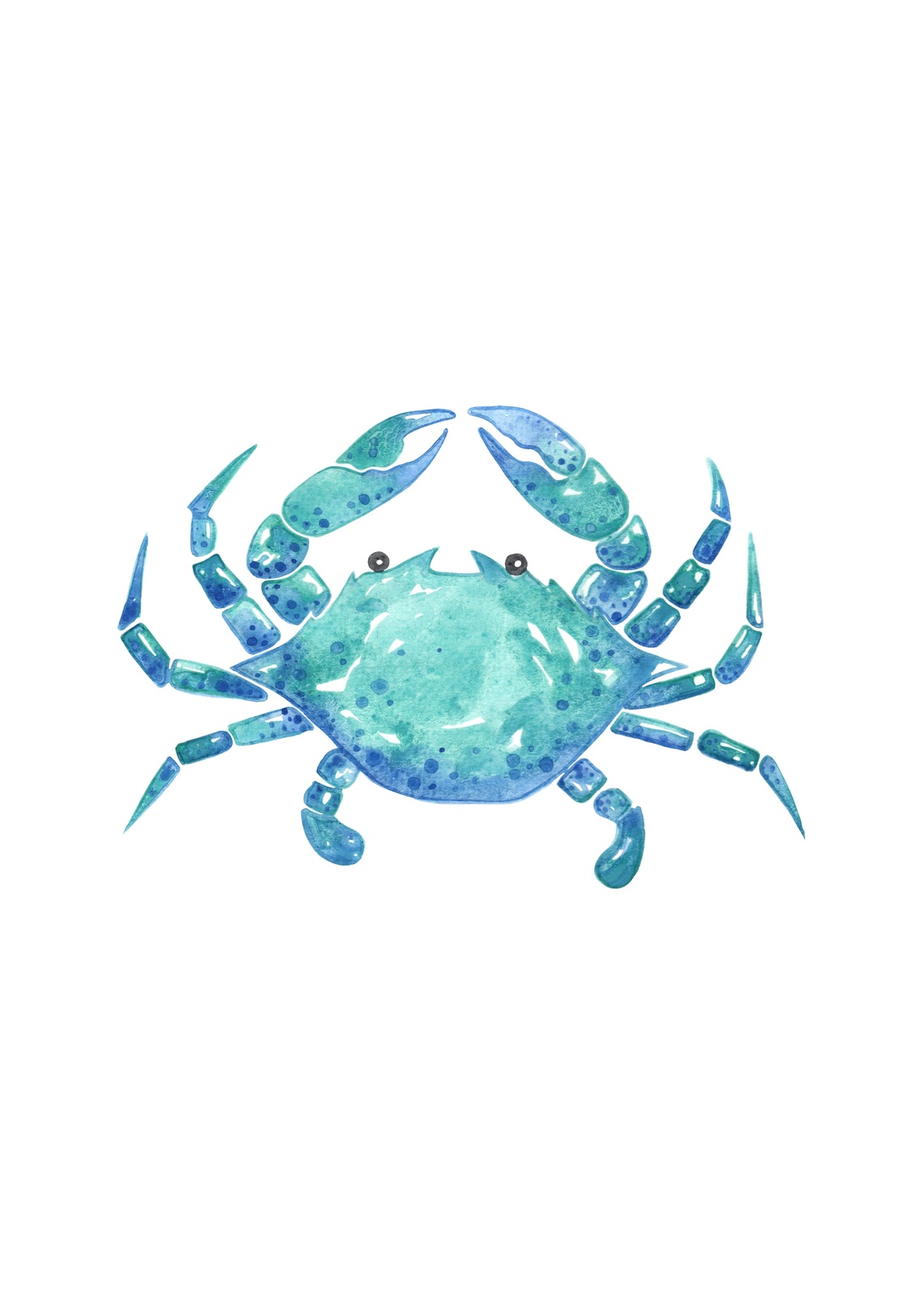 Watercolor Blue Crab Art Wall Art