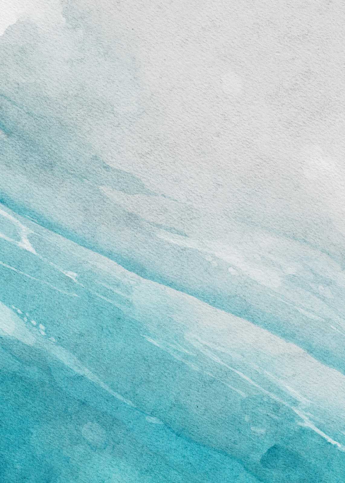 Serene Aqua Waves Watercolor Wall Art