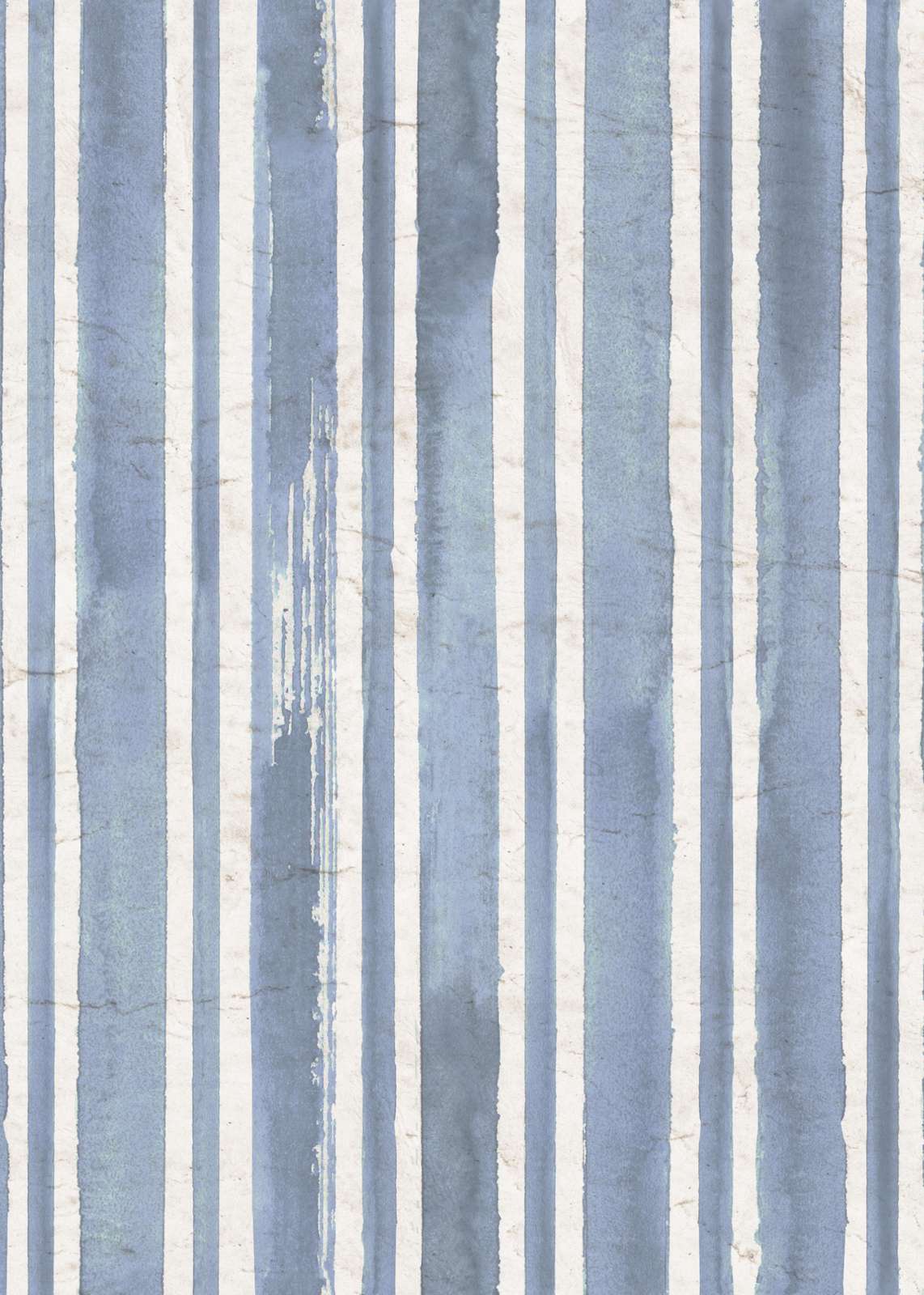 Serene Blue Stripes Watercolor Wall Art