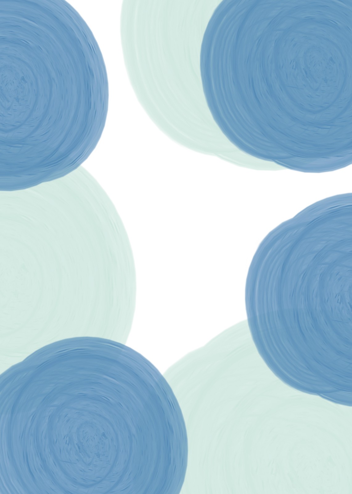 Abstract Blue Circles Modern Wall Art Wall Art