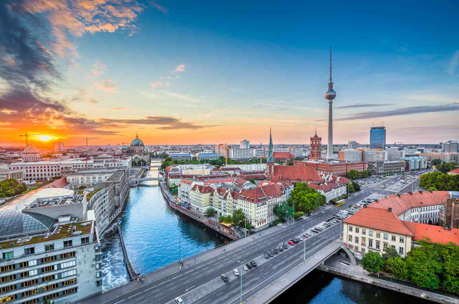 Sunset Over Berlin Skyline Wall Art