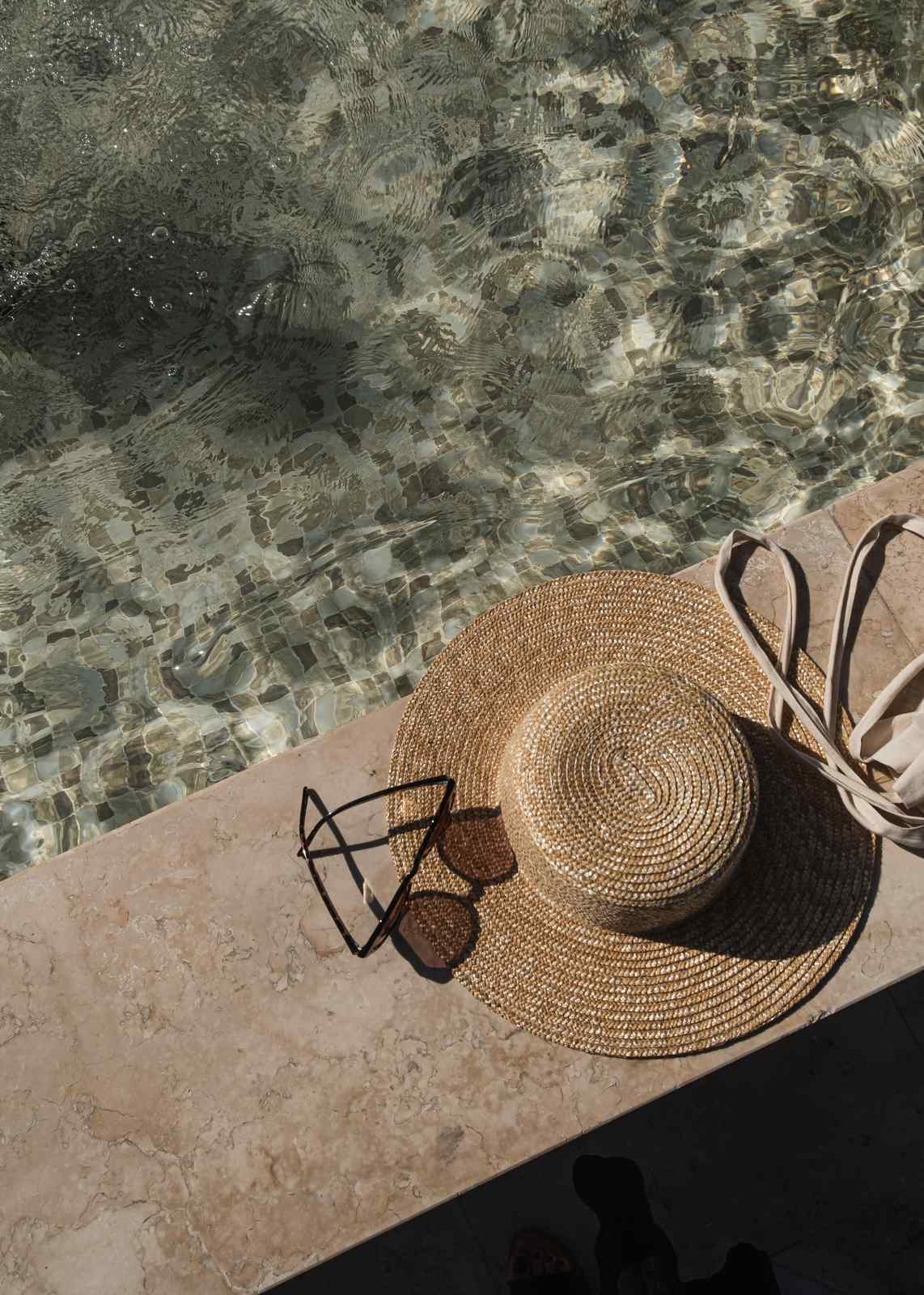 Summer Escape Poolside Straw Hat Wall Art