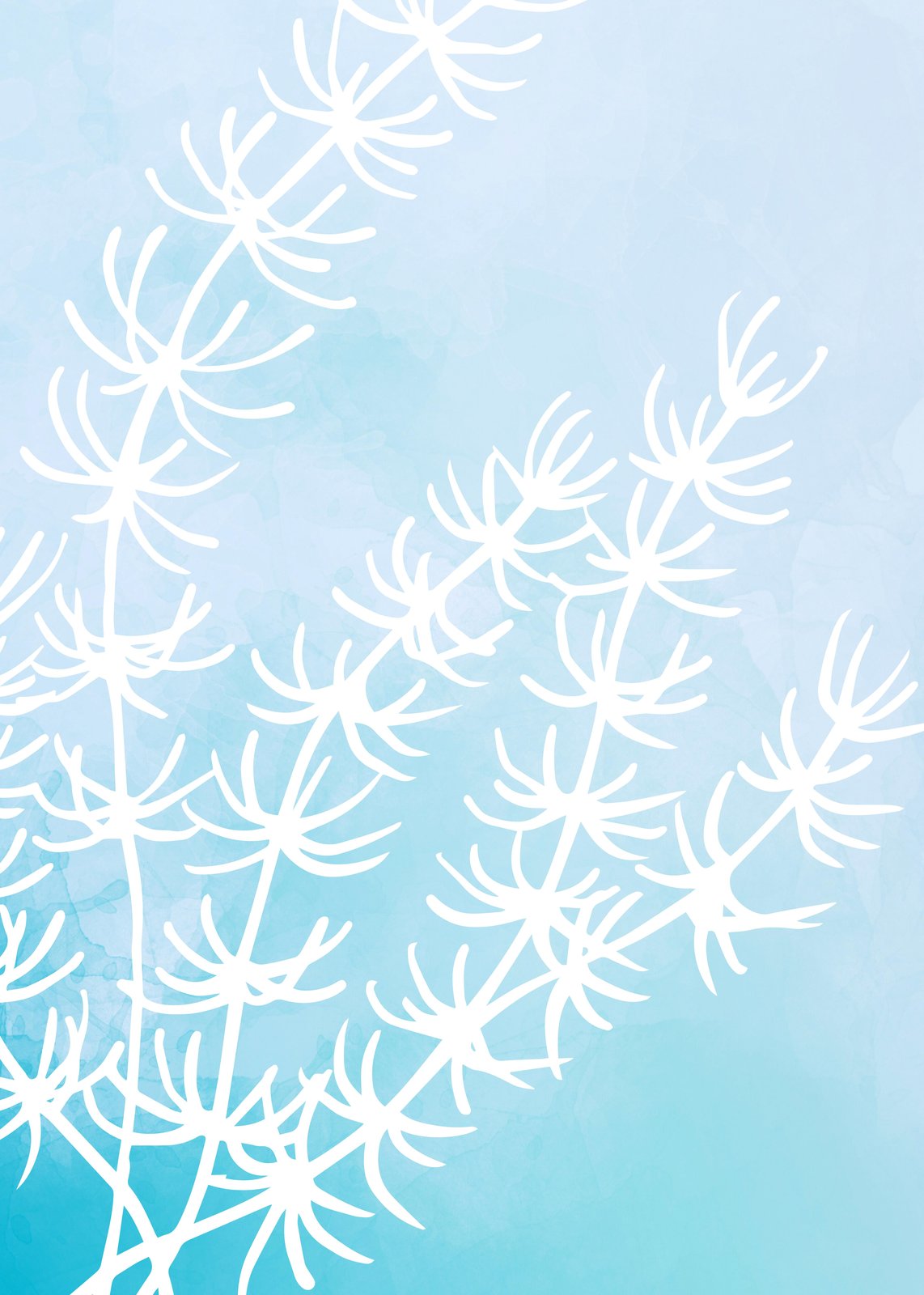 Serene Blue Botanical Branch Wall Art