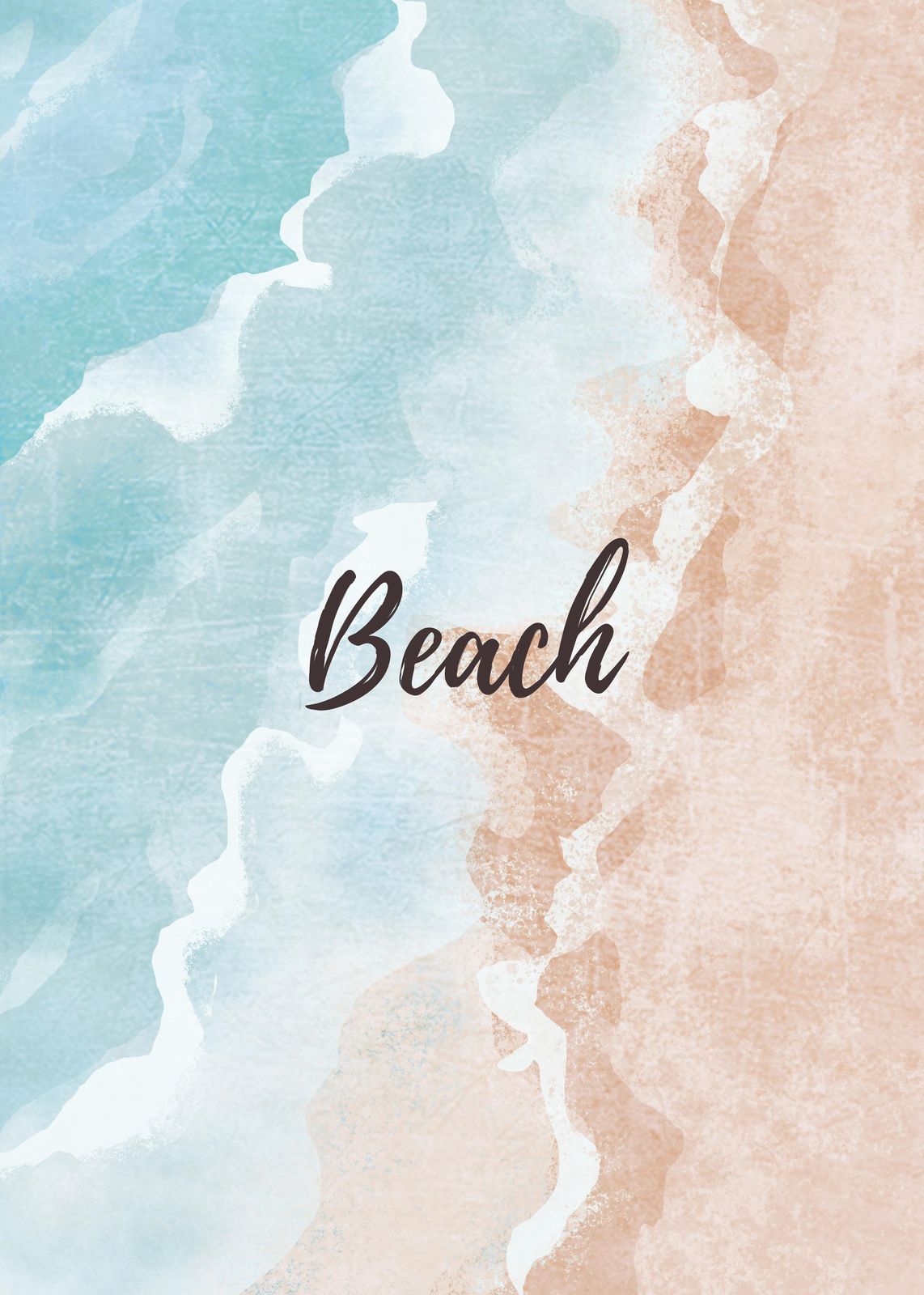 Coastal Serenity Beach Watercolor Wall Art