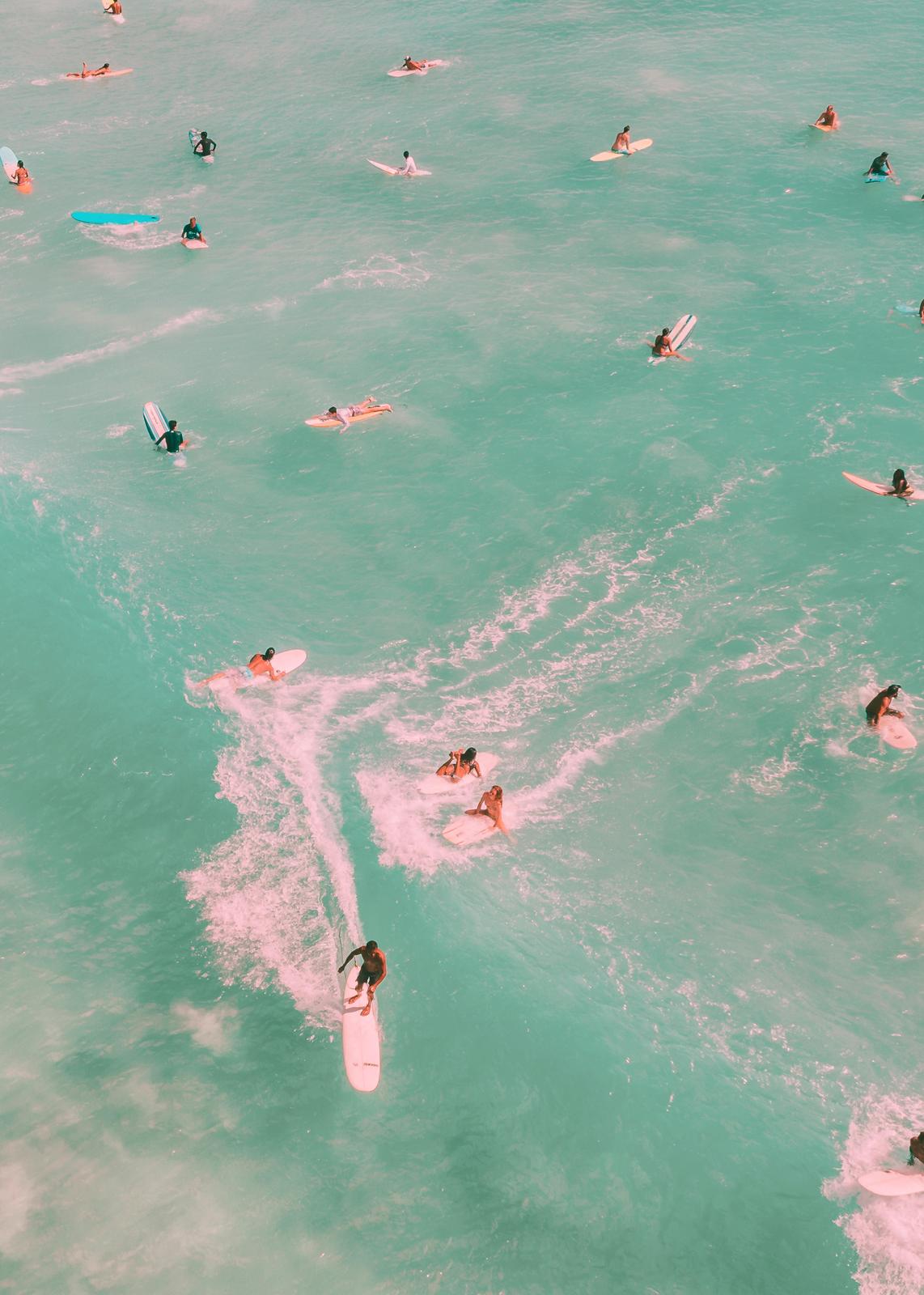 Ocean Surf Vibes Aerial Wall Art
