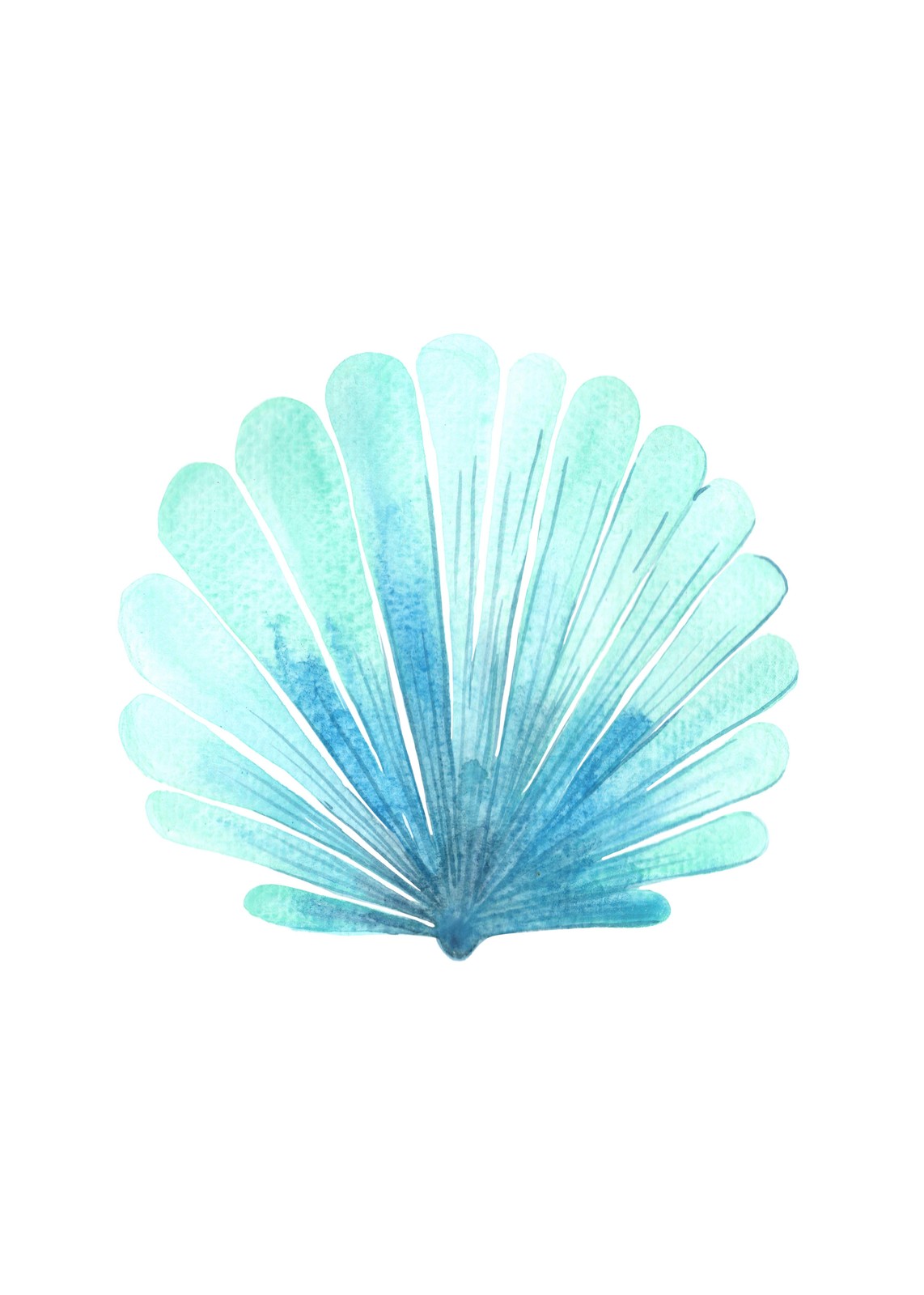 Ocean Breeze Seashell Watercolor Wall Art